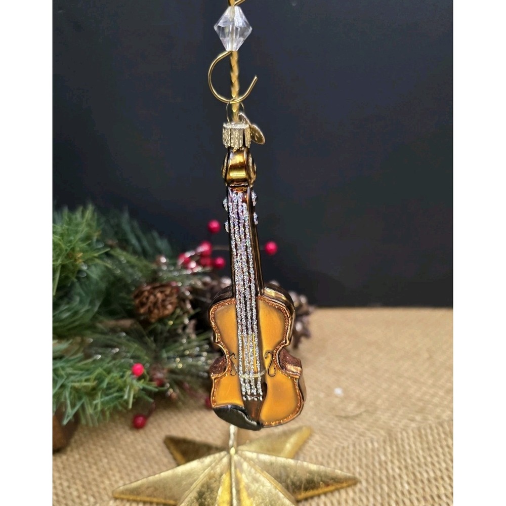 Old World Christmas Cello Musical Instrument Glass Christmas Ornament OWC Charm‎